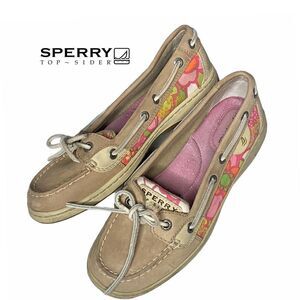 Sperry Top Sider Womens 6.5 Pink/Yellow Floral